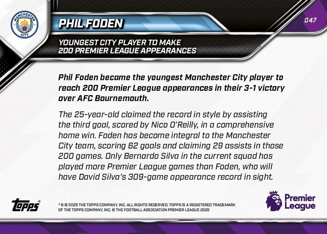 Phil Foden - 2025-26 Premier League Topps NOW - Card 47 - PR: 677 - Image 8