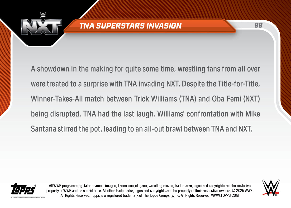 TNA Superstars Invasion - 2025 WWE Topps NOW - Card 99 - PR: 814 - Image 2
