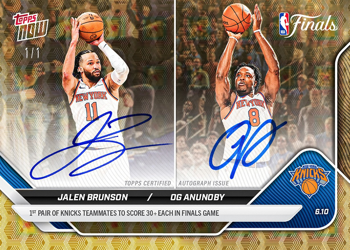 Jalen Brunson / OG Anunoby - 2025-26 NBA Topps NOW - Card 338 - PR: 20807 - Image 2