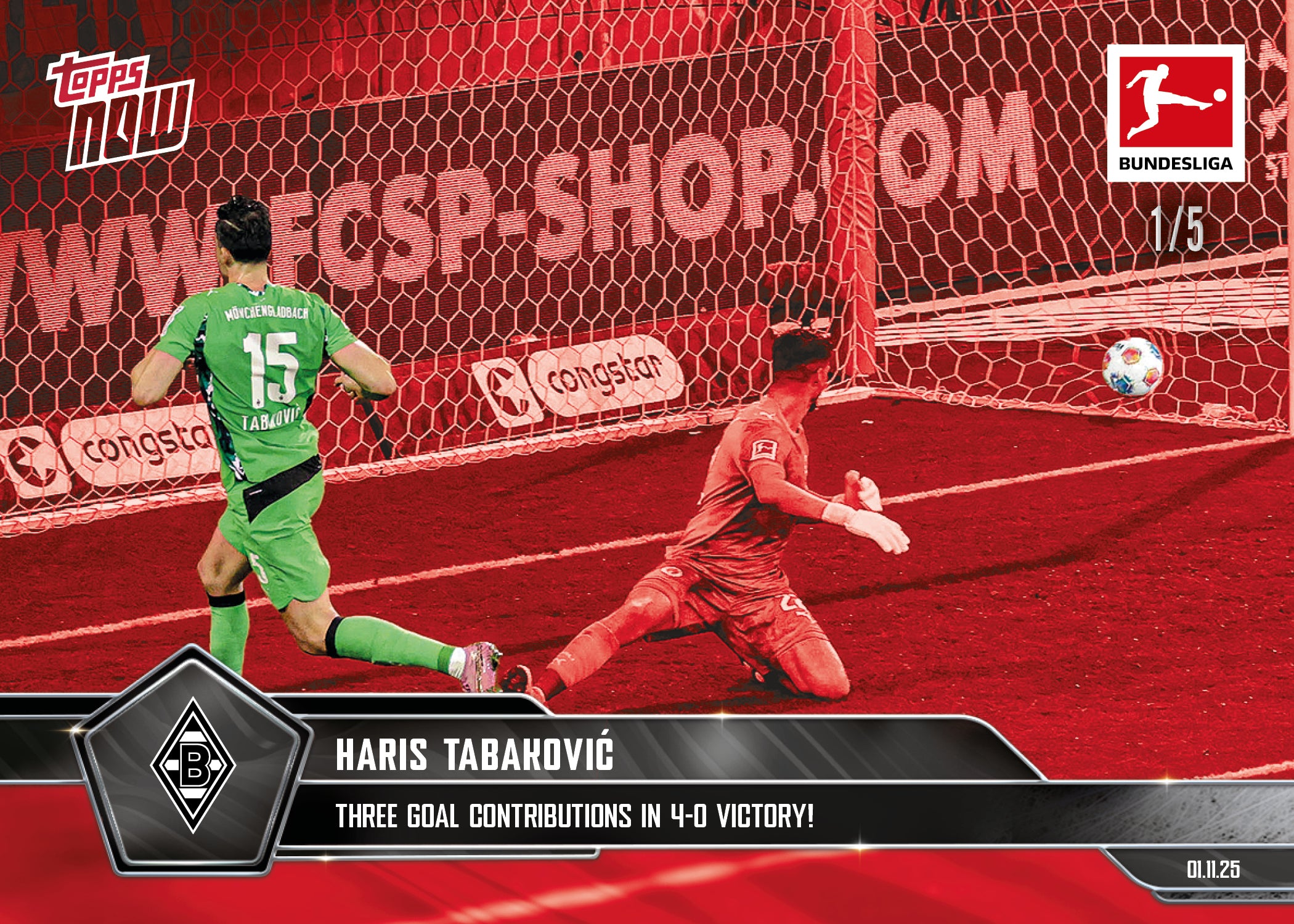 Haris Tabaković - 2025-26 Bundesliga Topps NOW - Card 52 - PR: 209 - Image 3