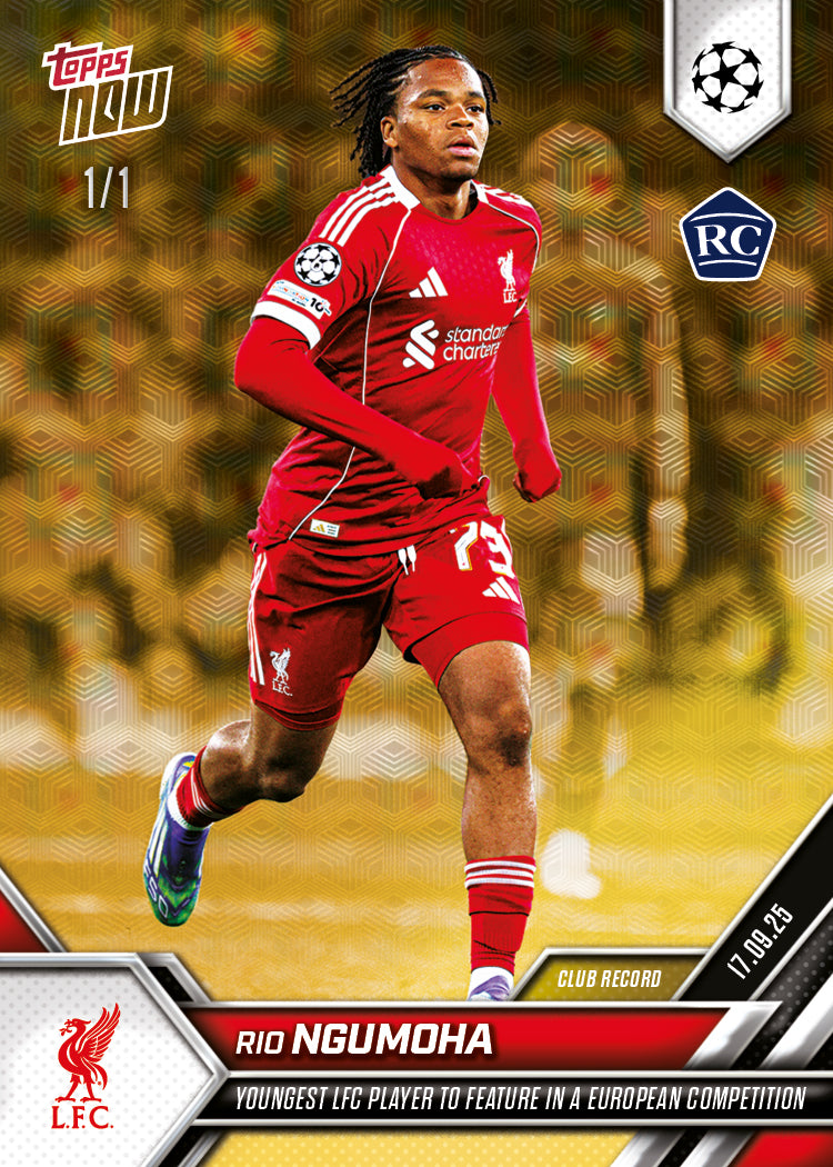 Rio Ngumoha - 2025-26 UCL Topps NOW - Card 14 - PR: 2412 - Image 2