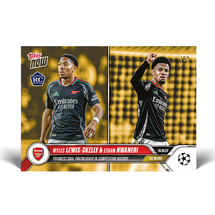 Ethan Nwaneri & Miles Lewis-Skelly - 24/25 UCL Topps NOW Card 114 - LOOK FOR AUTO - PR: 4903 - Image 3