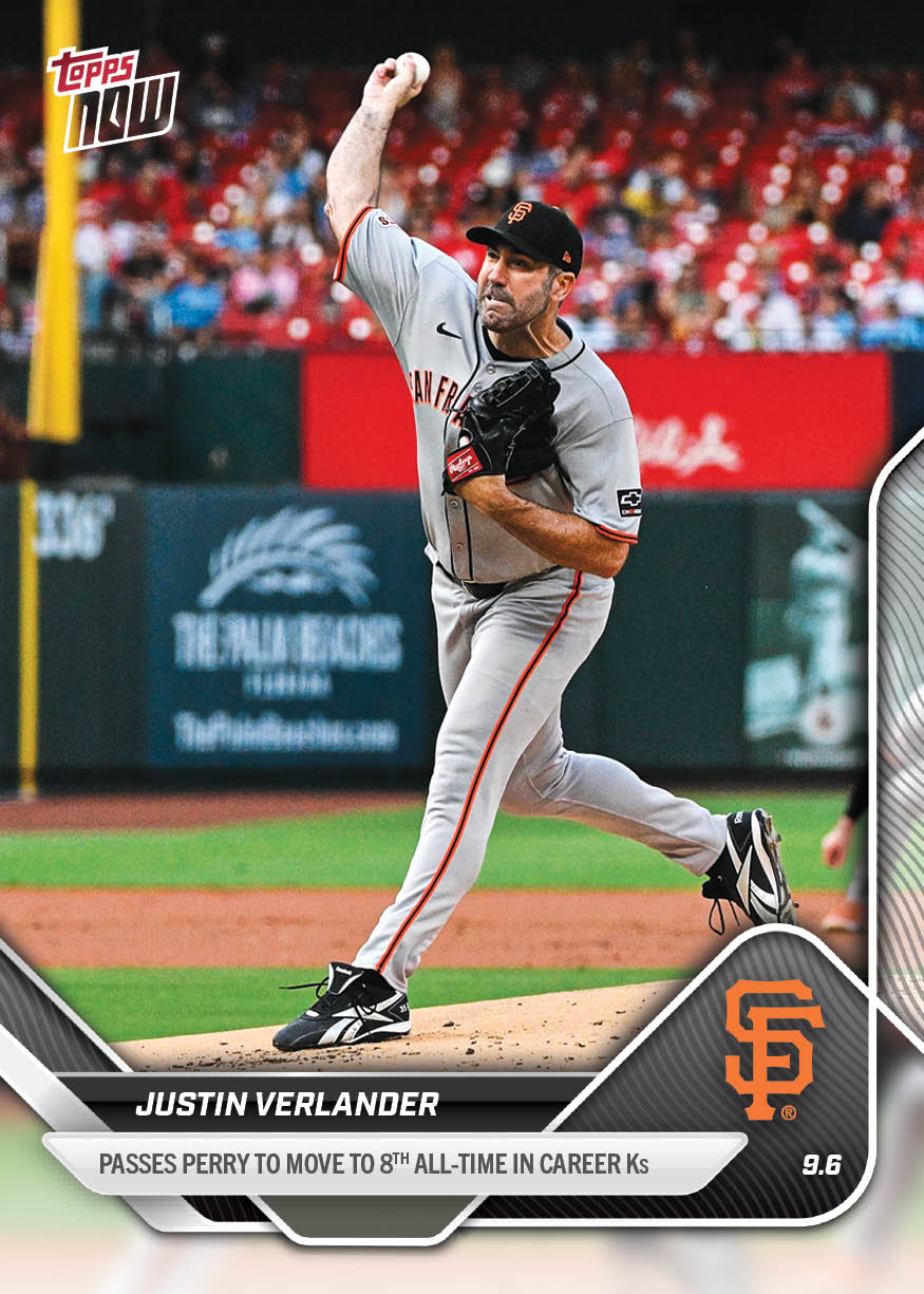 Justin Verlander - 2025 MLB Topps NOW - Card 667 - PR: 638