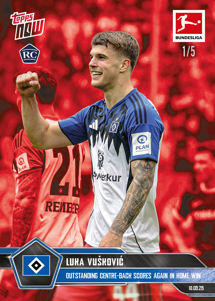 Luka Vušković - 2025-26 Bundesliga Topps NOW - Card 191 - PR: 2387 - Image 3