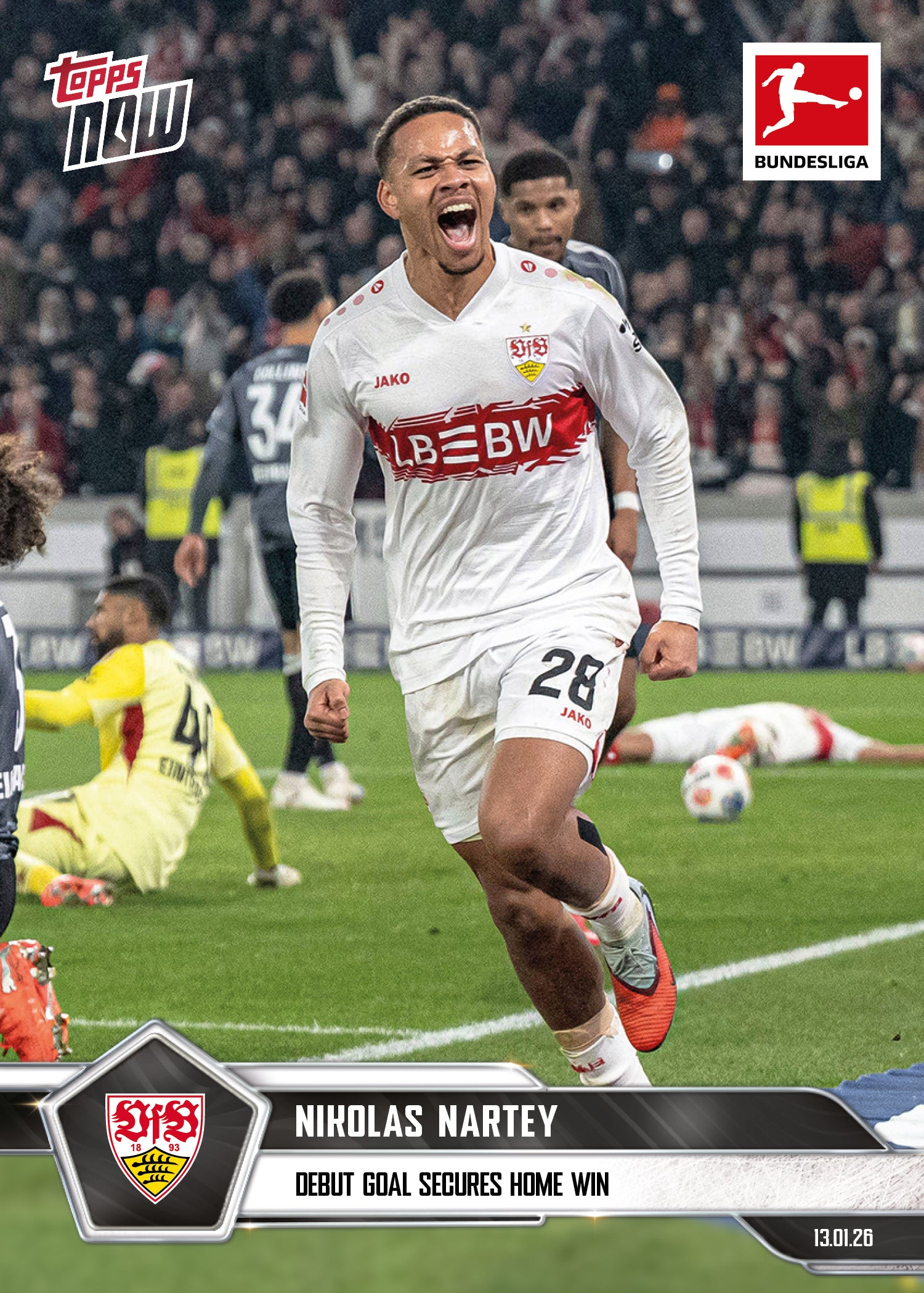 Nikolas Nartey - 2025-26 Bundesliga Topps NOW - Card 99 - PR: 156