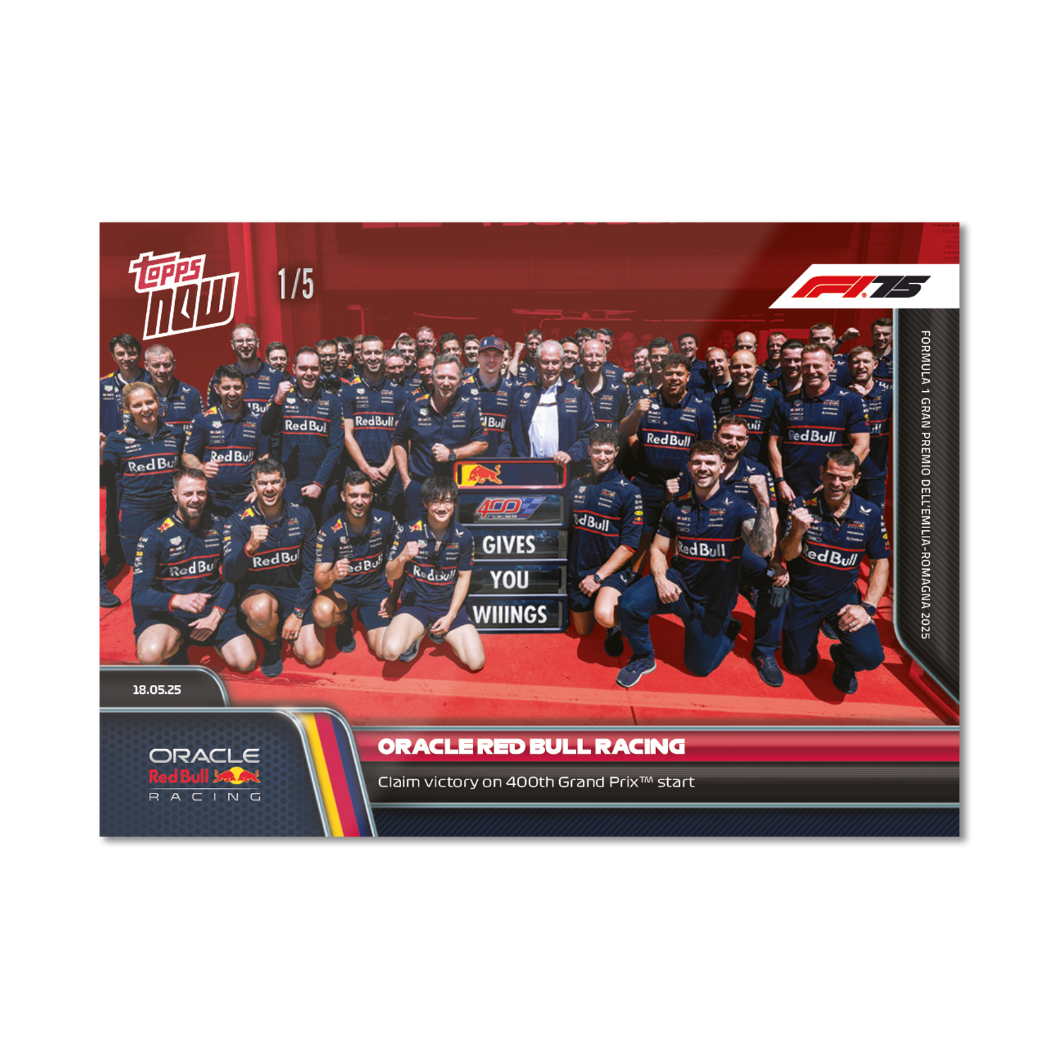 Oracle Red Bull Racing - 2025 Formula 1 Topps NOW - Card 38 - PR: 1070 - Image 4