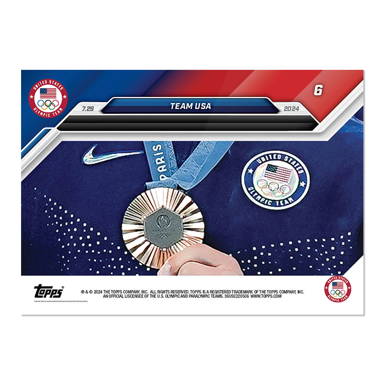 Alternative view of Team USA - 2024 Olympic Games TOPPS NOW Card 6 - PR: 1588