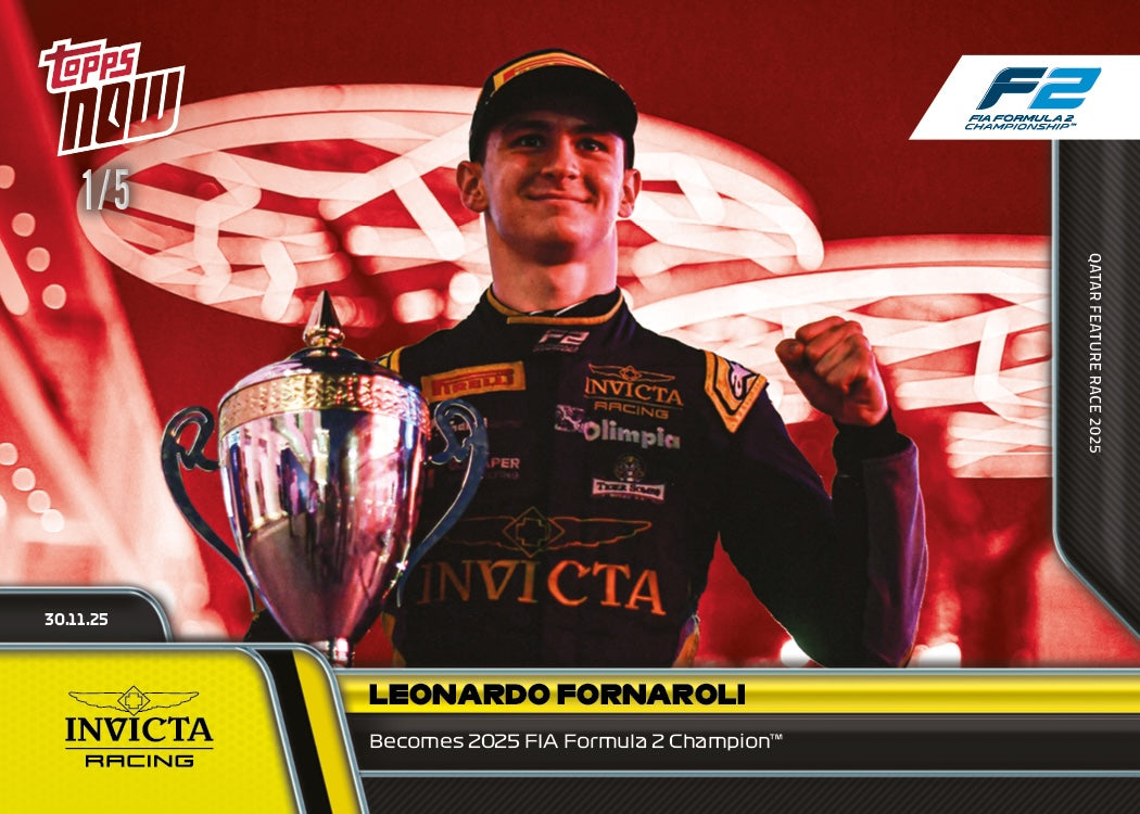 Leonardo Fornaroli - 2025 Formula 1 Topps NOW - Card 85 - PR: 1293 - Image 3