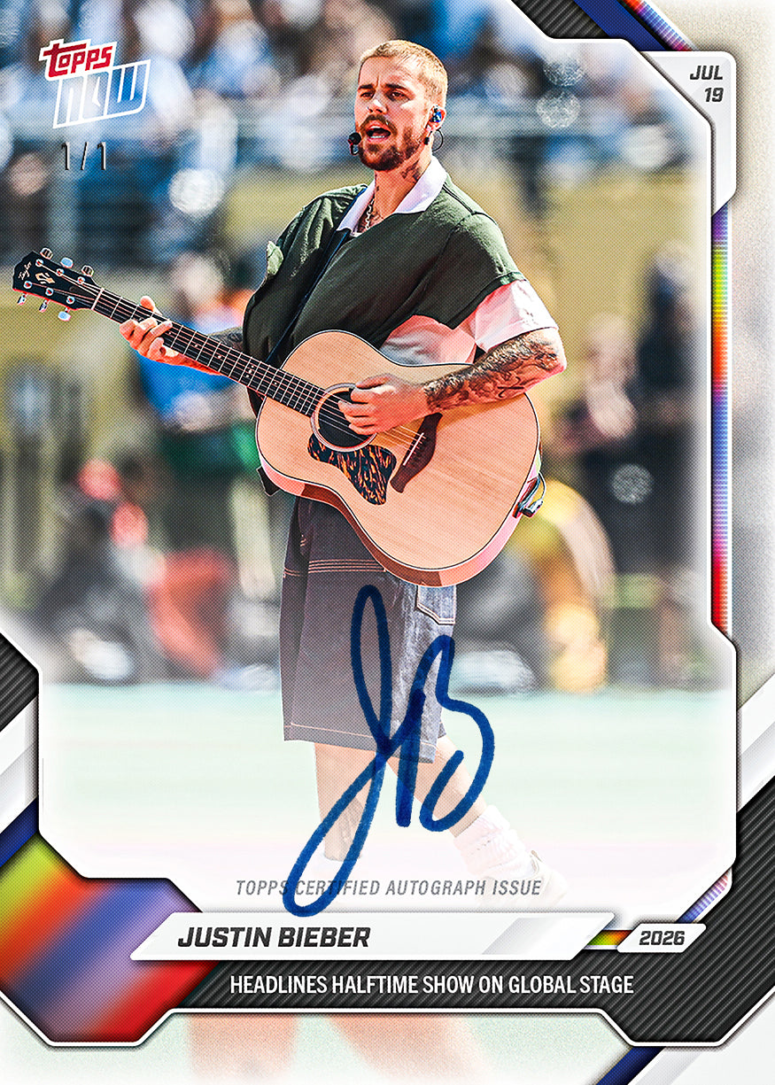 Justin Bieber - 2026 Topps NOW - Card JB01 - PR: 24013 - Image 2