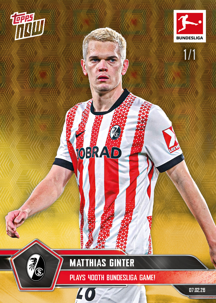 Matthias Ginter - 2025-26 Bundesliga Topps NOW - Card 118 - PR: 156 - Image 2