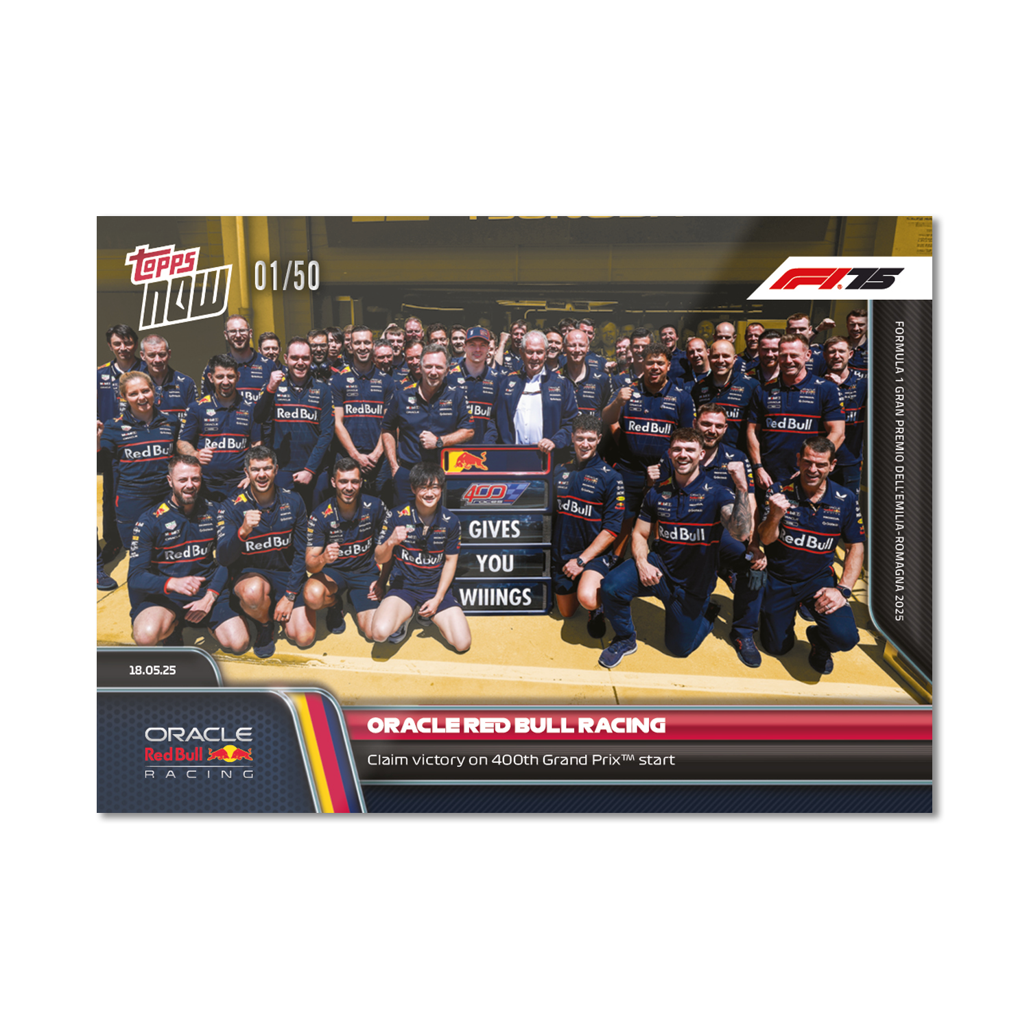 Oracle Red Bull Racing - 2025 Formula 1 Topps NOW - Card 38 - PR: 1070 - Image 7