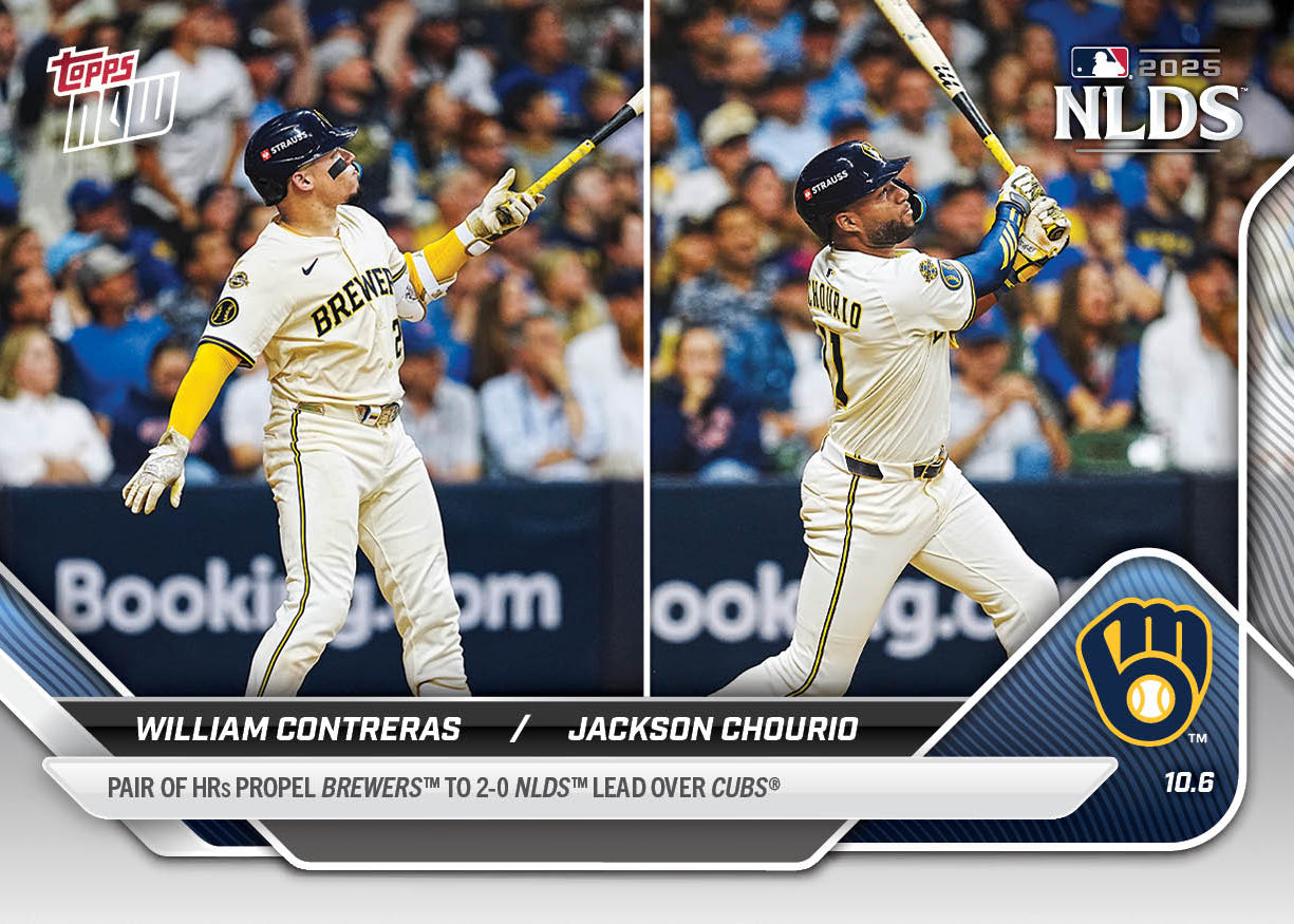 William Contreras / Jackson Chourio - 2025 MLB Topps NOW - Card 835 - PR: 1001