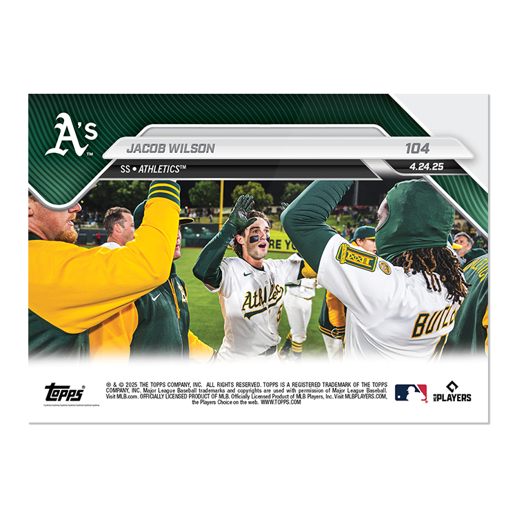 Jacob Wilson - 2025 MLB Topps NOW - Card 104 - PR: 1081 - Image 2