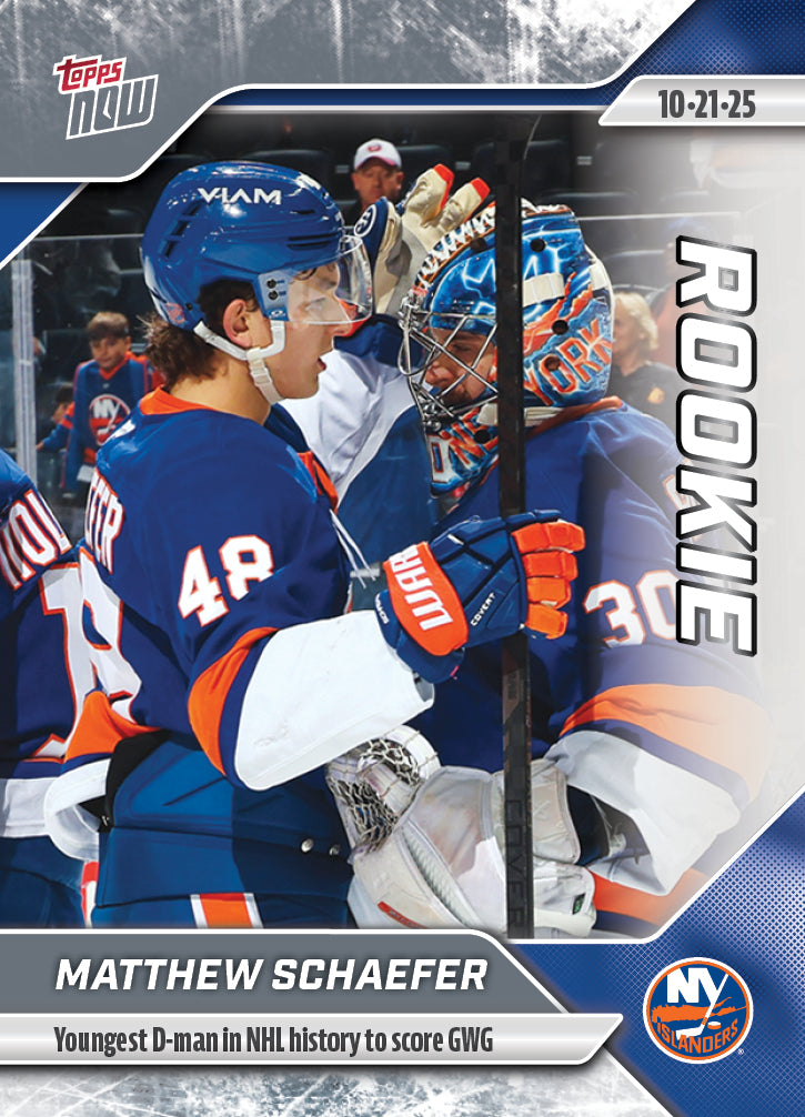 Matthew Schaefer - 2025-26 NHL Topps NOW - Sticker # 14 Pack - PR: 1345