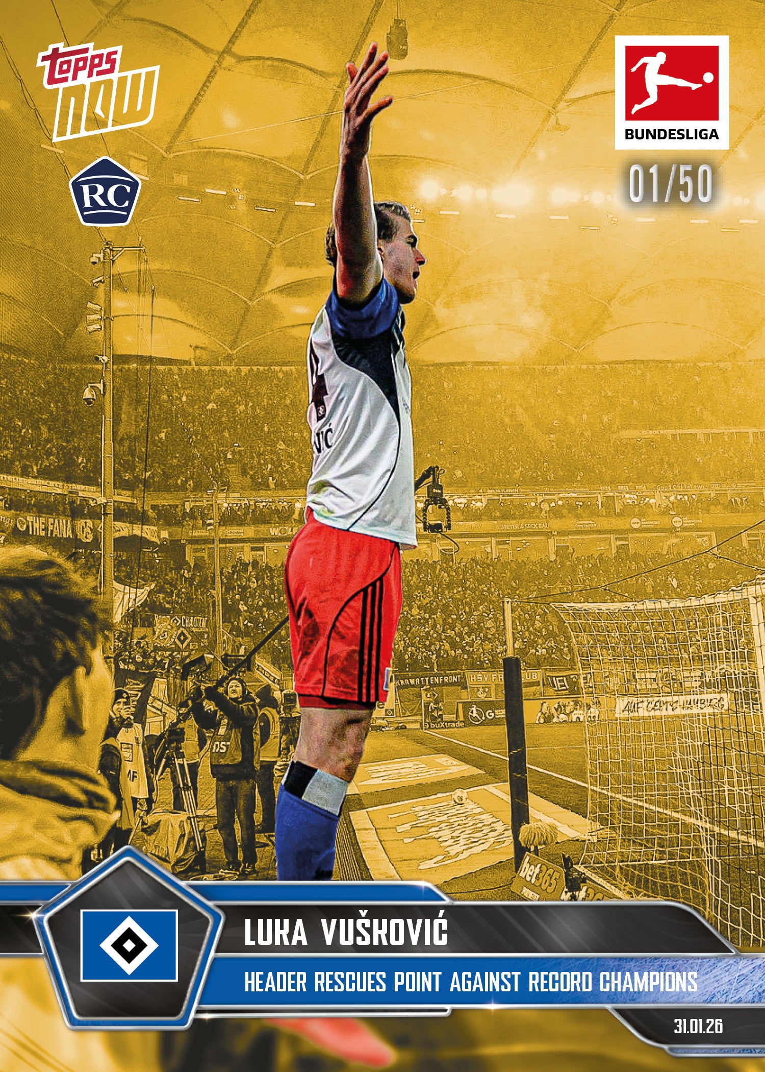 Luka Vušković - 2025-26 Bundesliga Topps NOW - Card 114 - PR: 3945 - Image 6