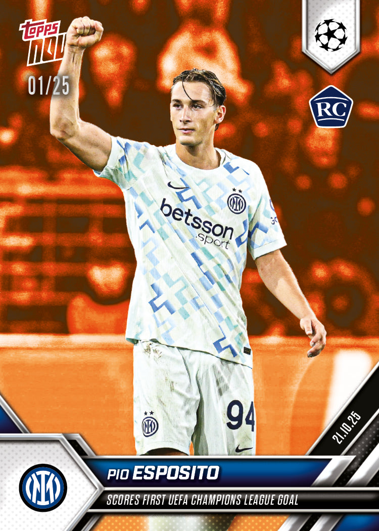 Pio Esposito - 2025-26 UCL Topps NOW - Card 34 - PR: 958 - Image 5