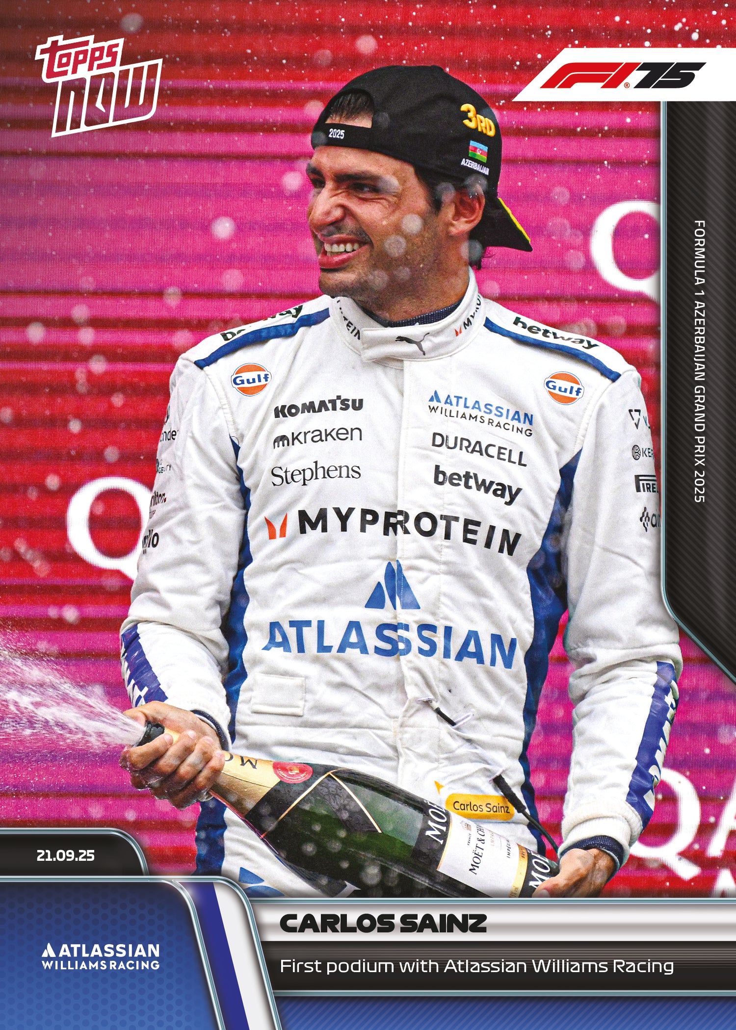 Carlos Sainz - 2025 Formula 1 Topps NOW - Card 64 - PR: 2896
