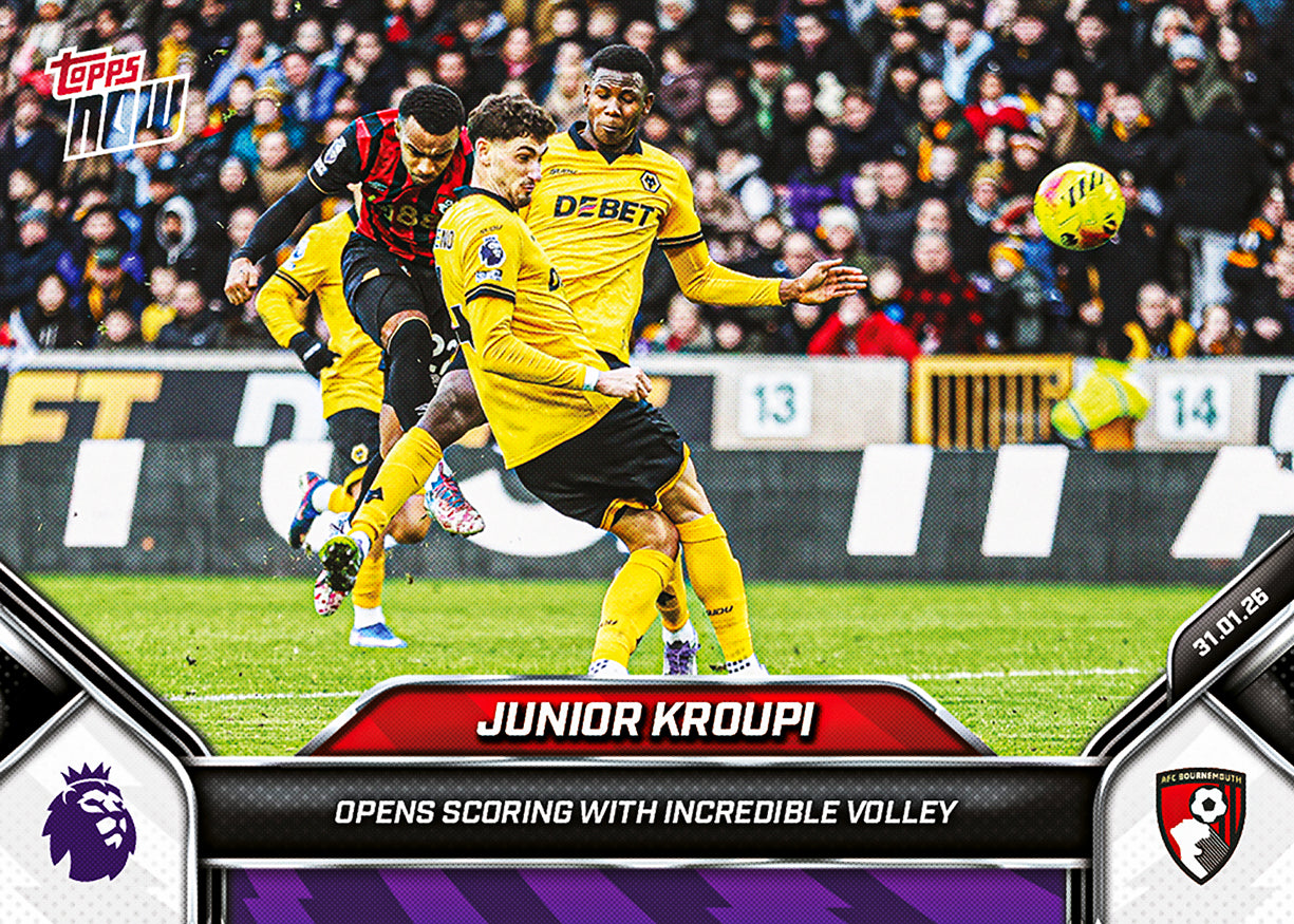 Junior Kroupi - 2025-26 Premier League Topps NOW - Card 123 - PR: 241