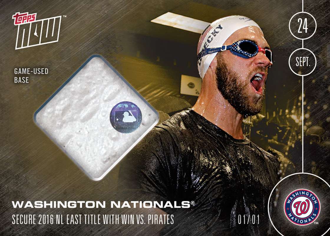 WASHINGTON NATIONALS CLINCH N.L. EAST DIVISION TITLE RELIC Card # TO 1 - TOPPS NOW