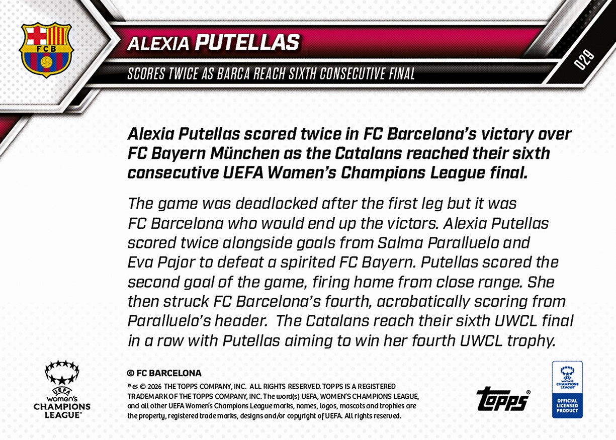 Alexia Putellas - 2025-26 UWCL Topps NOW - Card 29 - PR: 906 - Image 7