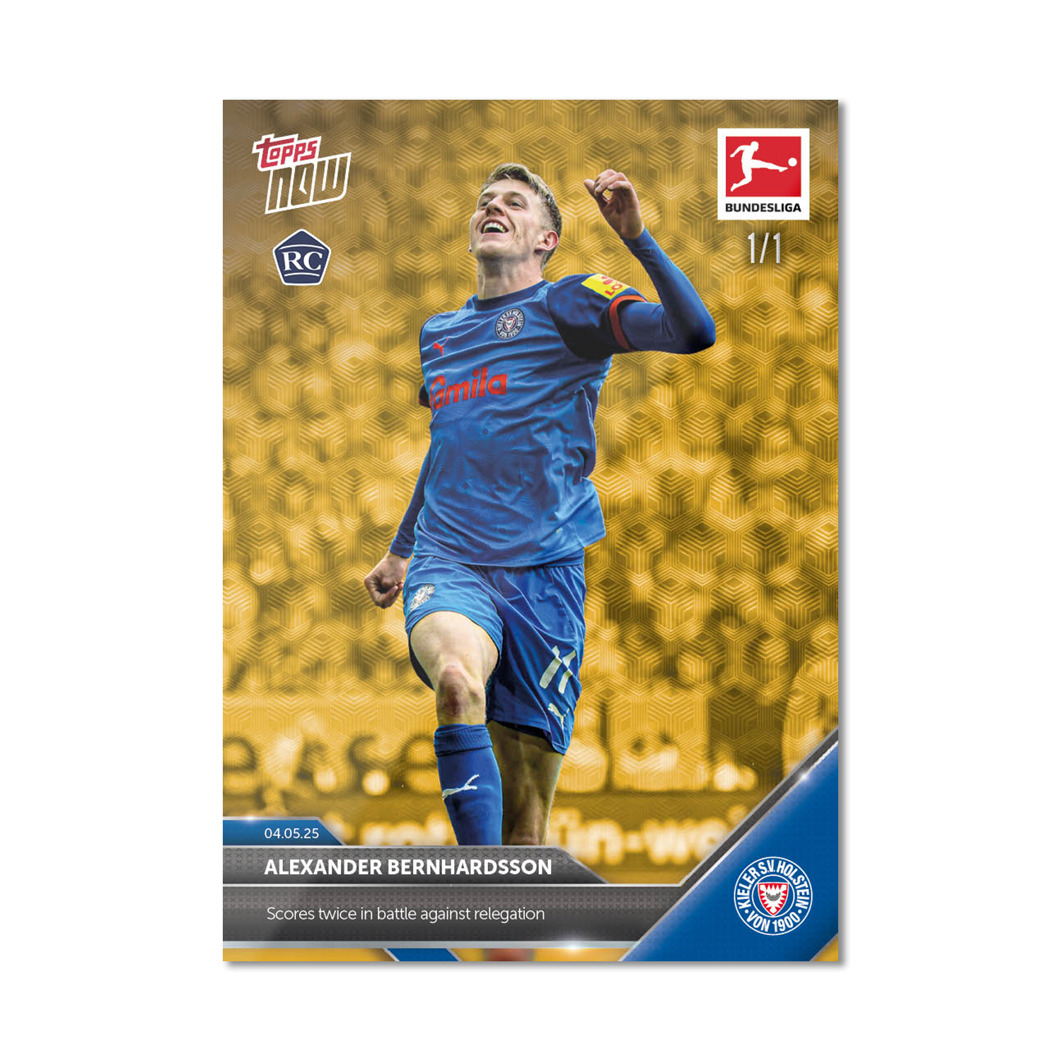 Alexander Bernhardsson - 2024-25 Bundesliga Topps NOW - Card 181 - PR: 86 - Image 2