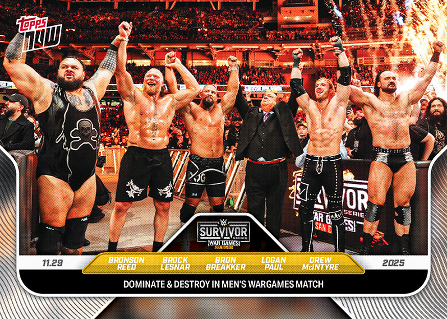 Reed / Lesnar / Breakker / Paul / McIntyre - 2025 WWE Topps NOW - Card 132 - PR: 880