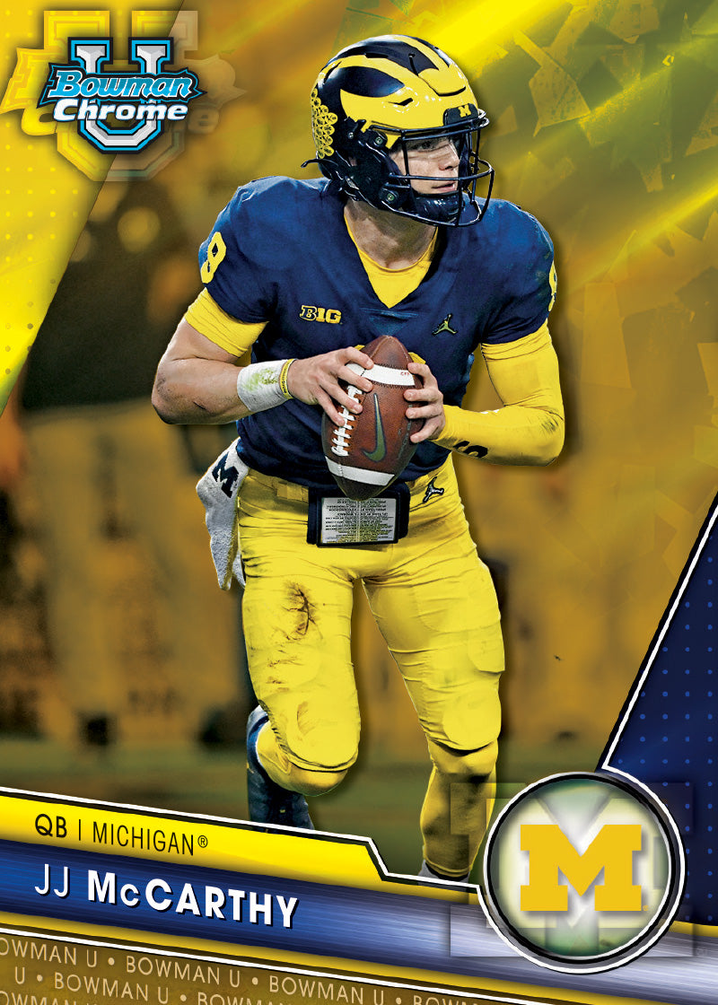Alternative view of 2023 Bowman University Chrome Football Sapphire Edition - Hobby Box - Sealed Case