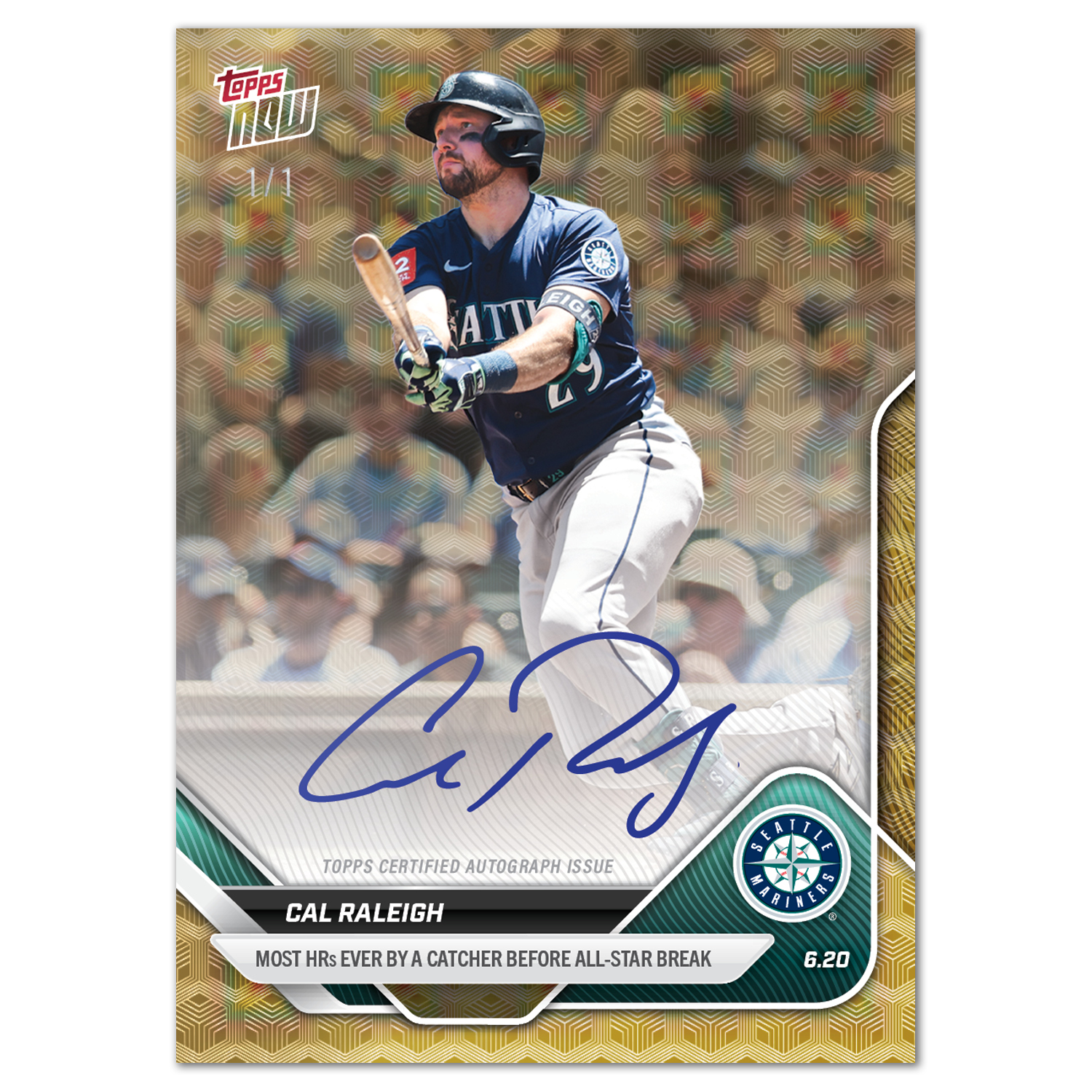 Cal Raleigh - 2025 MLB Topps NOW - Card 325 - LOOK FOR AUTOS - PR: 3558 - Image 2
