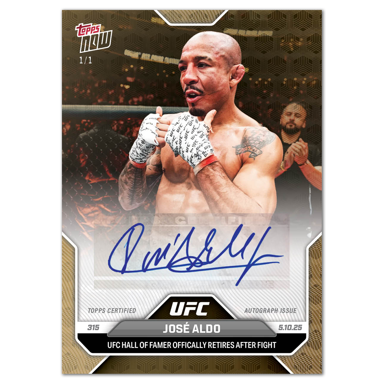 José Aldo - 2025 UFC Topps NOW - Card 15 - LOOK FOR AUTOS - PR: 602 - Image 2