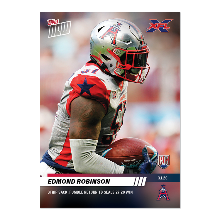 Edmond Robinson - XFL TOPPS NOW Card 24 - Print Run: 156