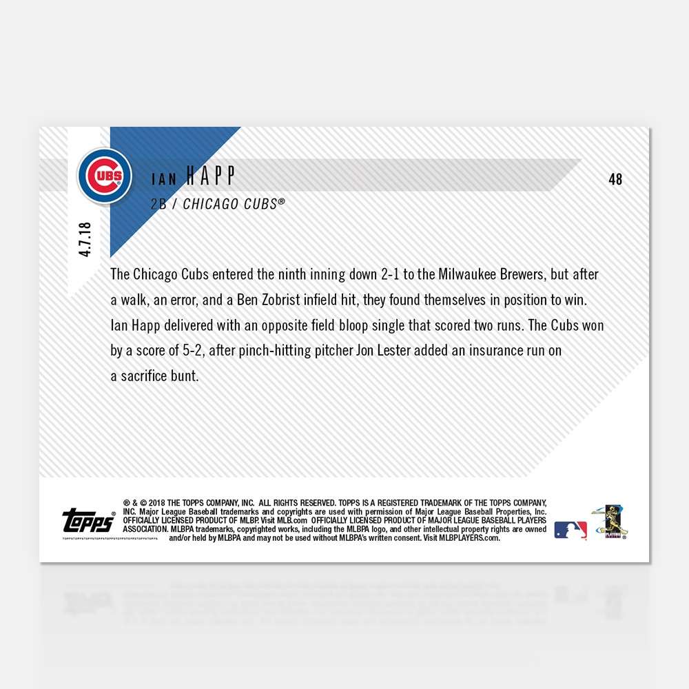 Ian Happ - 04/07/2018 TOPPS NOW Card 48 - Print Run: 342