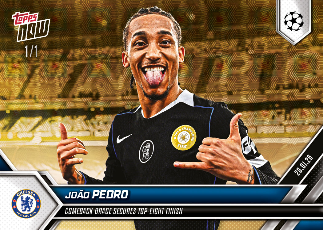 João Pedro - 2025-26 UCL Topps NOW - Card 83 - PR: 585 - Image 2