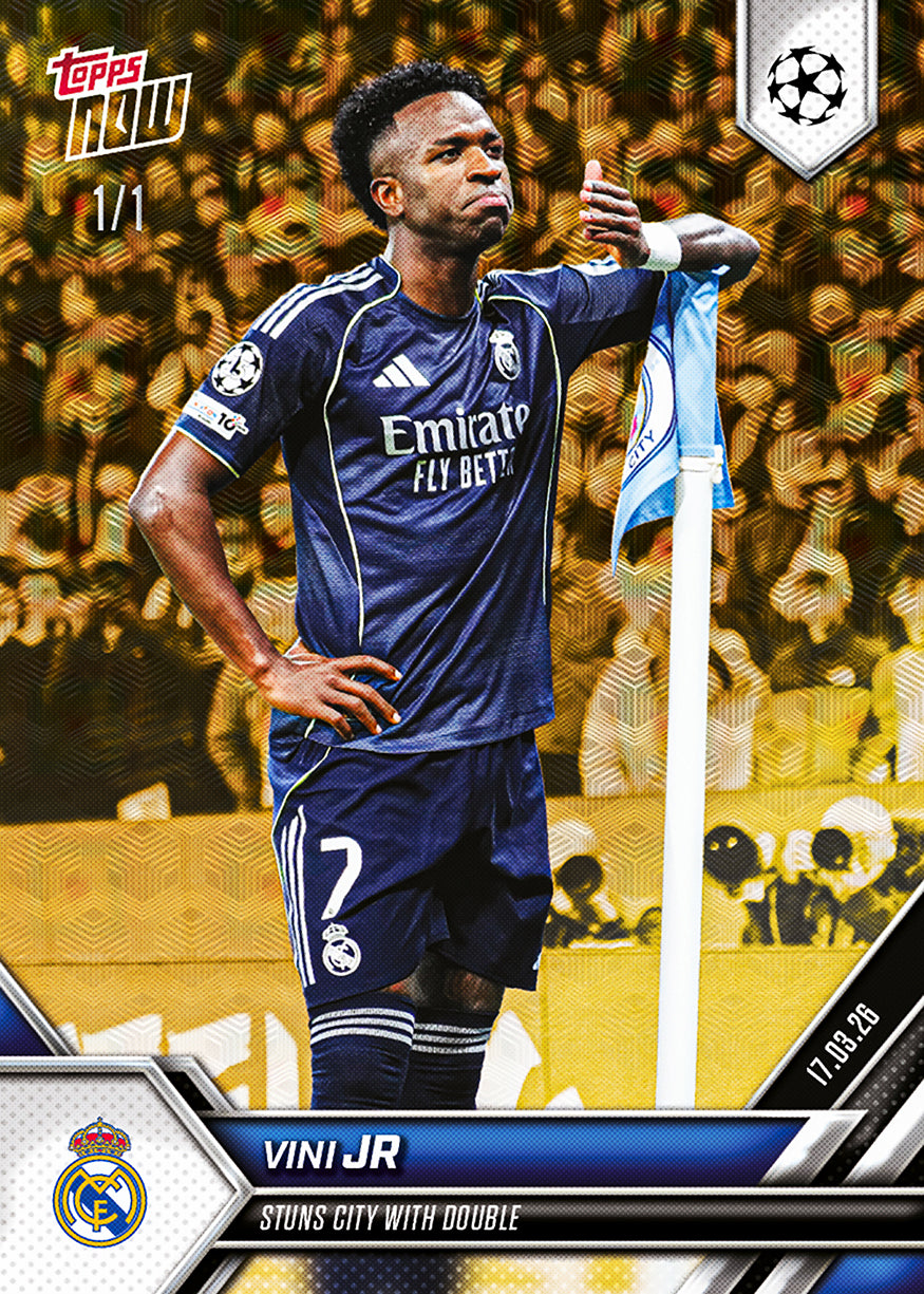 Alternative view of Vini Jr - 2025-26 UCL Topps NOW - Card 107 - PR: 799