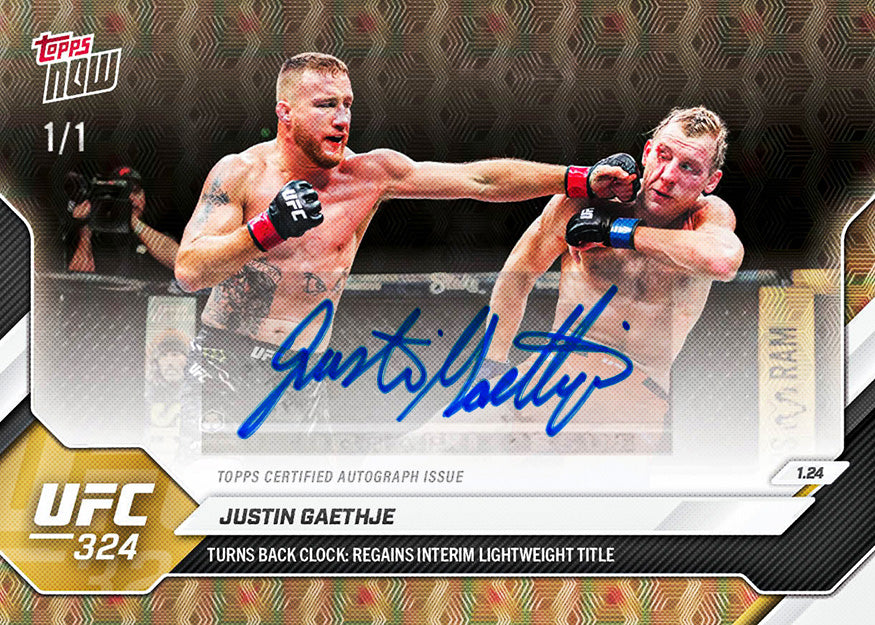 Justin Gaethje - 2026 UFC Topps NOW - Card 1 - PR: 3597 - Image 2