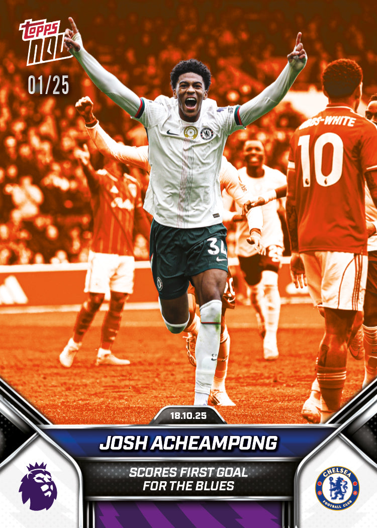 Josh Acheampong - 2025-26 Premier League Topps NOW - Card 35 - PR: 482 - Image 5