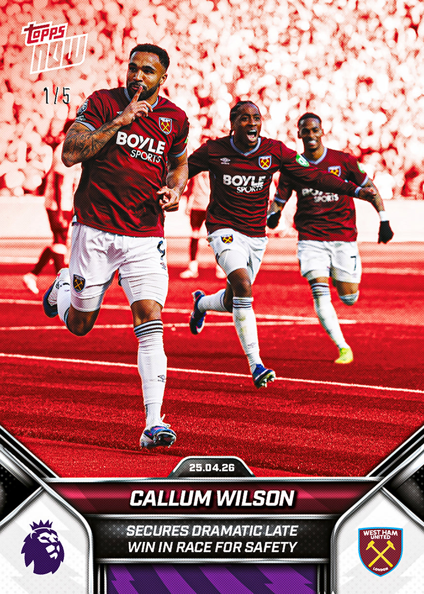 Callum Wilson - 2025-26 Premier League Topps NOW - Card 181 - PR: 241 - Image 3