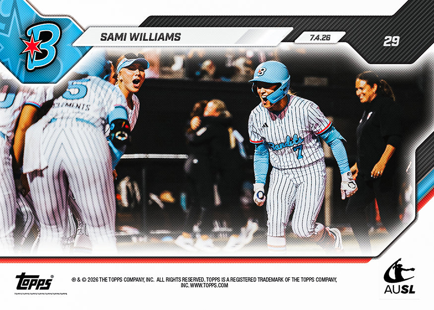 Sami Williams - 2026 AUSL Topps NOW - Card 29 - PR: 555 - Image 2