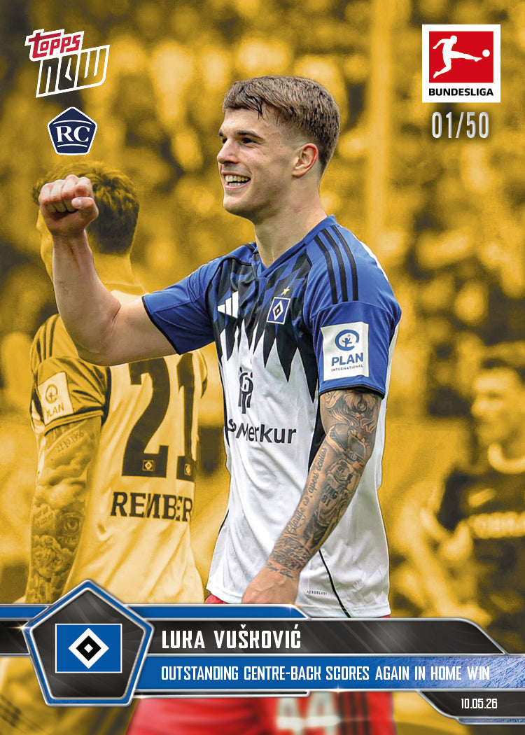 Luka Vušković - 2025-26 Bundesliga Topps NOW - Card 191 - PR: 2387 - Image 6