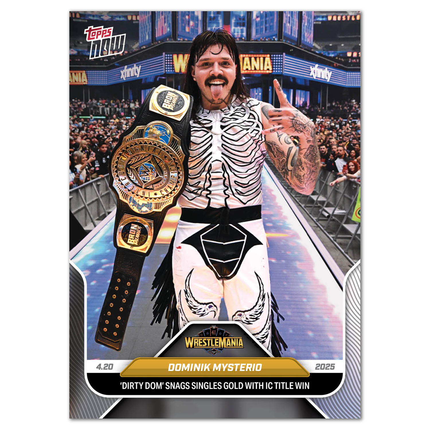 Dominik Mysterio - 2025 WWE Topps NOW - Card 43 - LOOK FOR AUTOS - PR: 6671