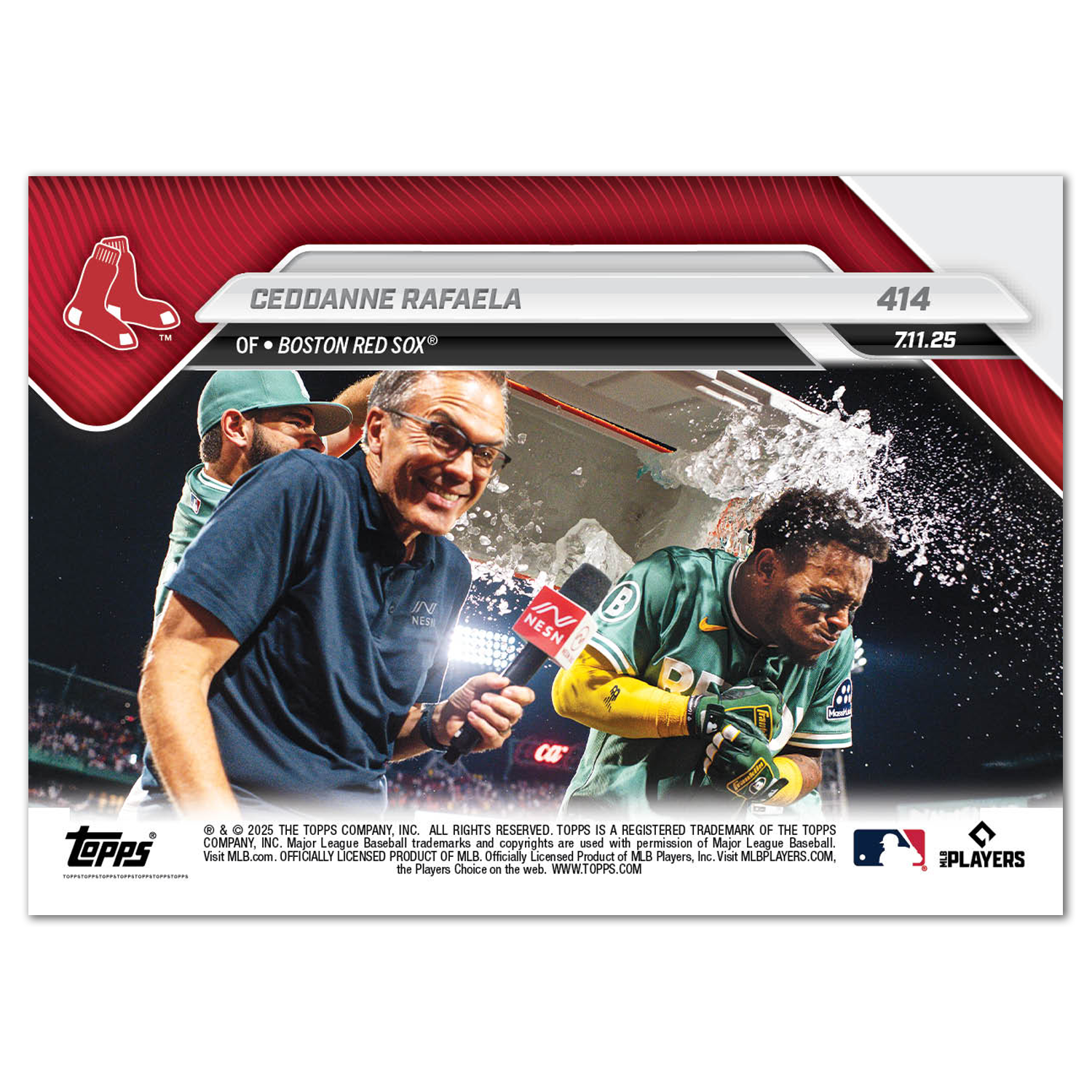 Ceddanne Rafaela - 2025 MLB Topps NOW - Card 414 - PR: 989 - Image 2