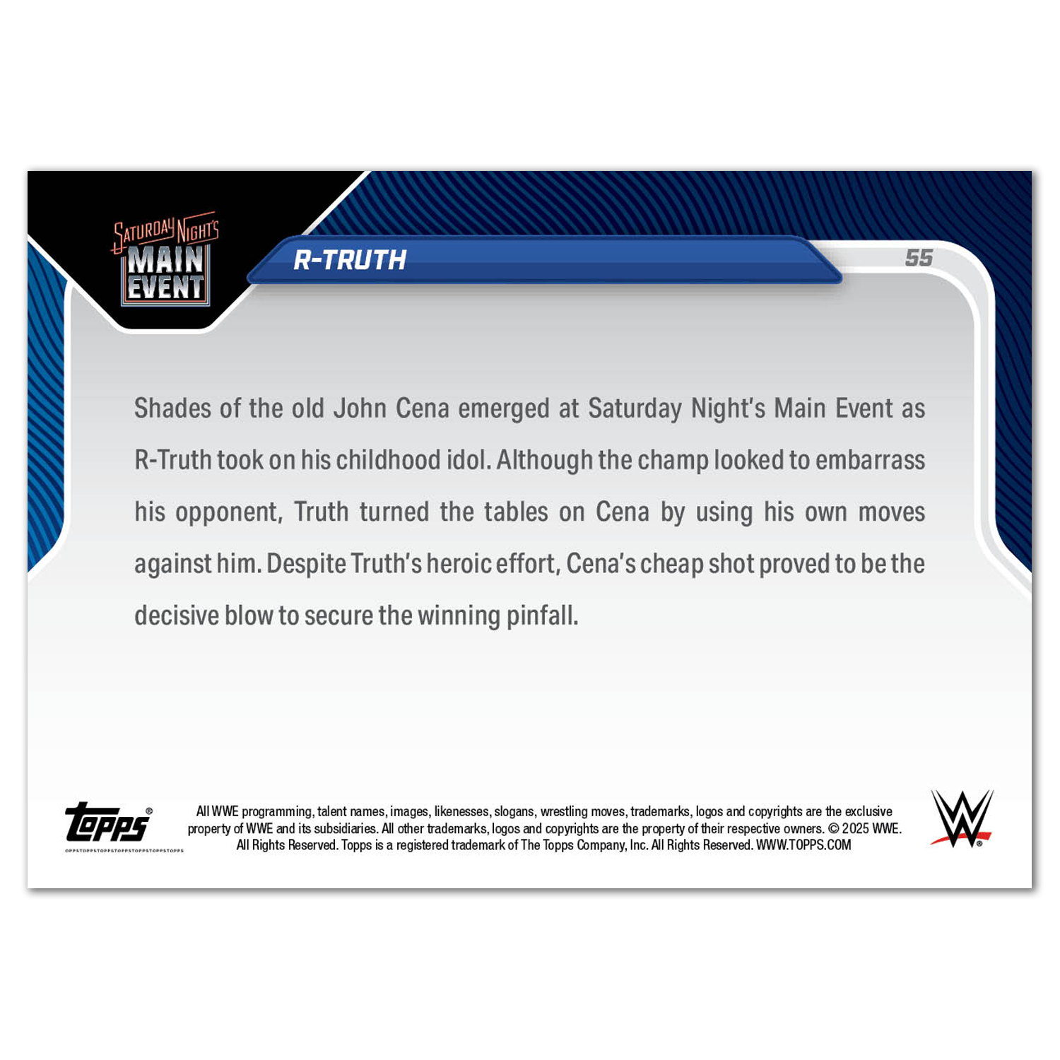 R-Truth - 2025 WWE Topps NOW - Card 55 - PR: 1489 - Image 3