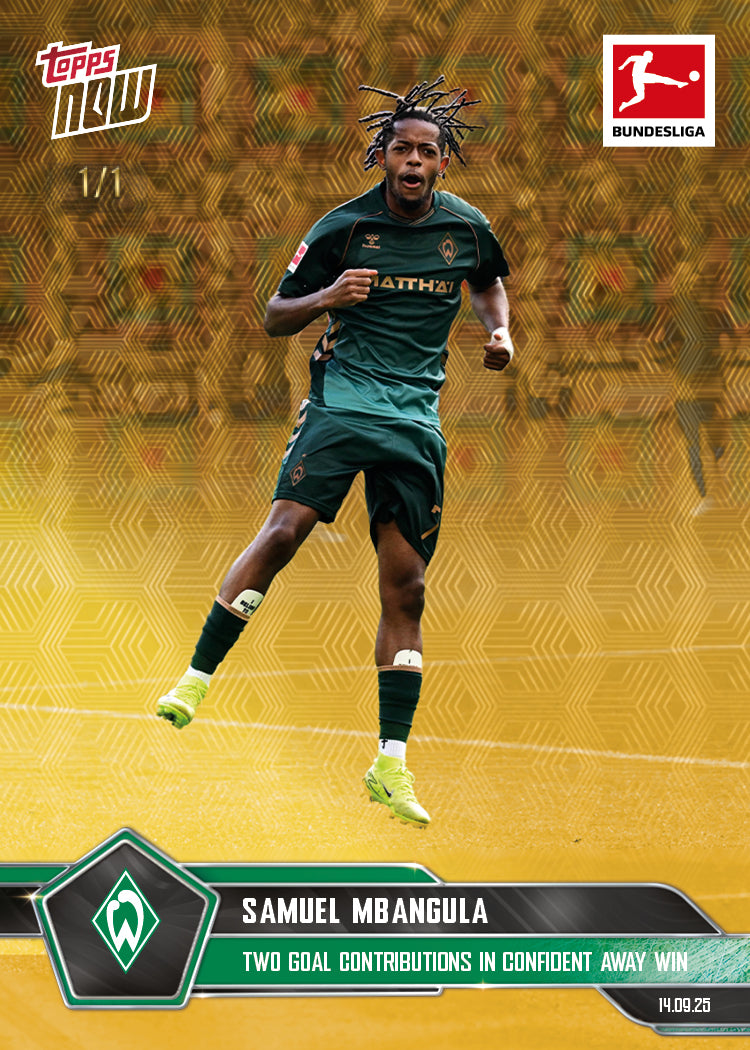 Samuel Mbangula - 2025-26 Bundesliga Topps NOW - Card 22 - PR: 326 - Image 2
