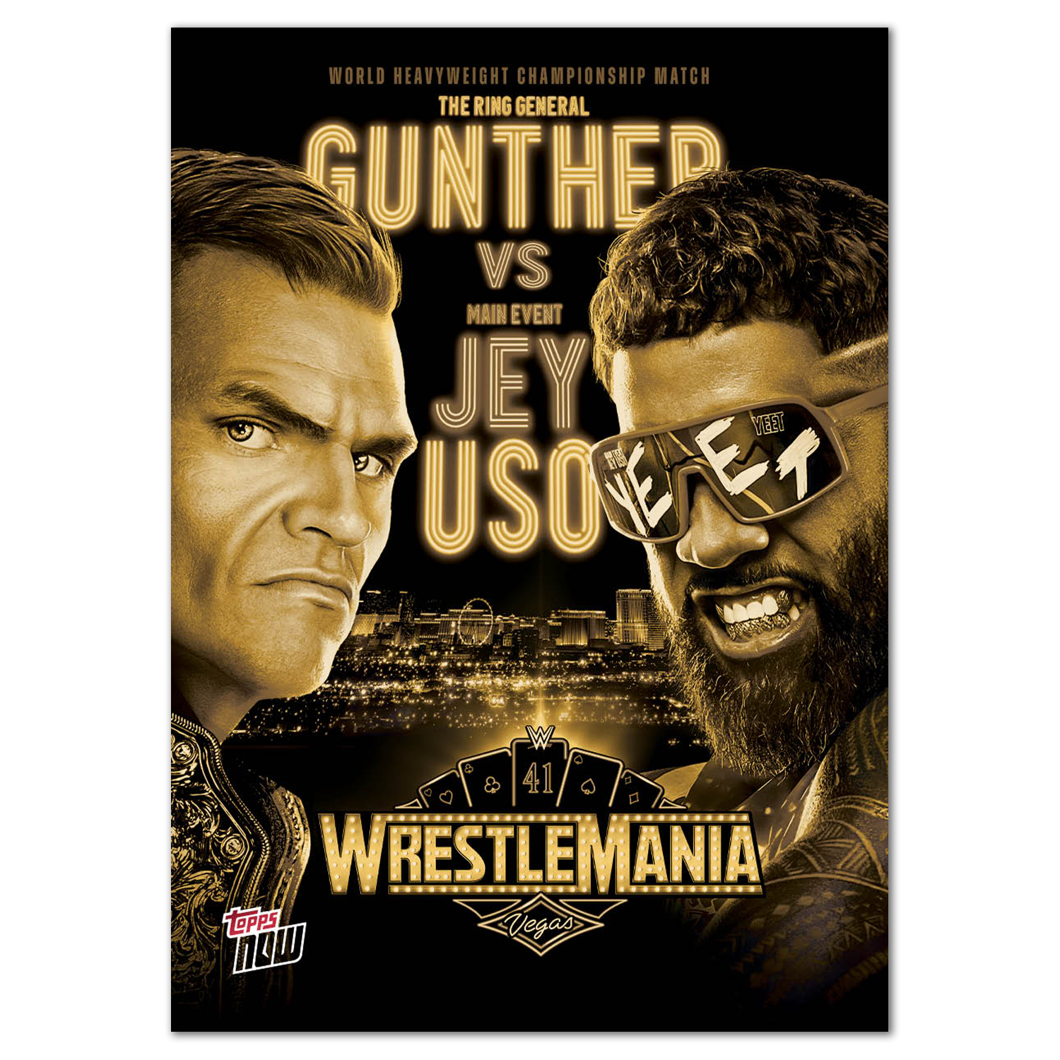 Gunther/Jey Uso - 2025 WWE Topps NOW - Card WM4 - PR: 2151 - Image 2