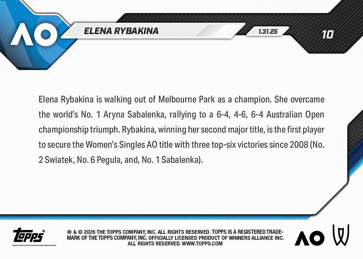 Elena Rybakina - 2026 Topps NOW Tennis - Card 10 - PR: 3052 - Image 4