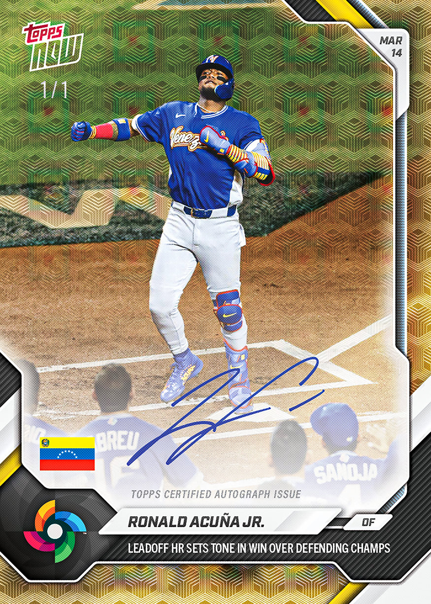 Ronald Acuña Jr. - 2026 World Baseball Classic Topps NOW - Card 33 - PR: 3073 - Image 2