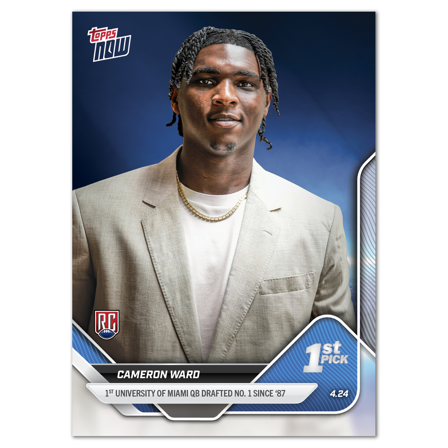Cameron Ward - 2025 Topps NOW Football - Card D-1 - LOOK FOR AUTOS AND TRIPLE AUTO - PR: 30,006