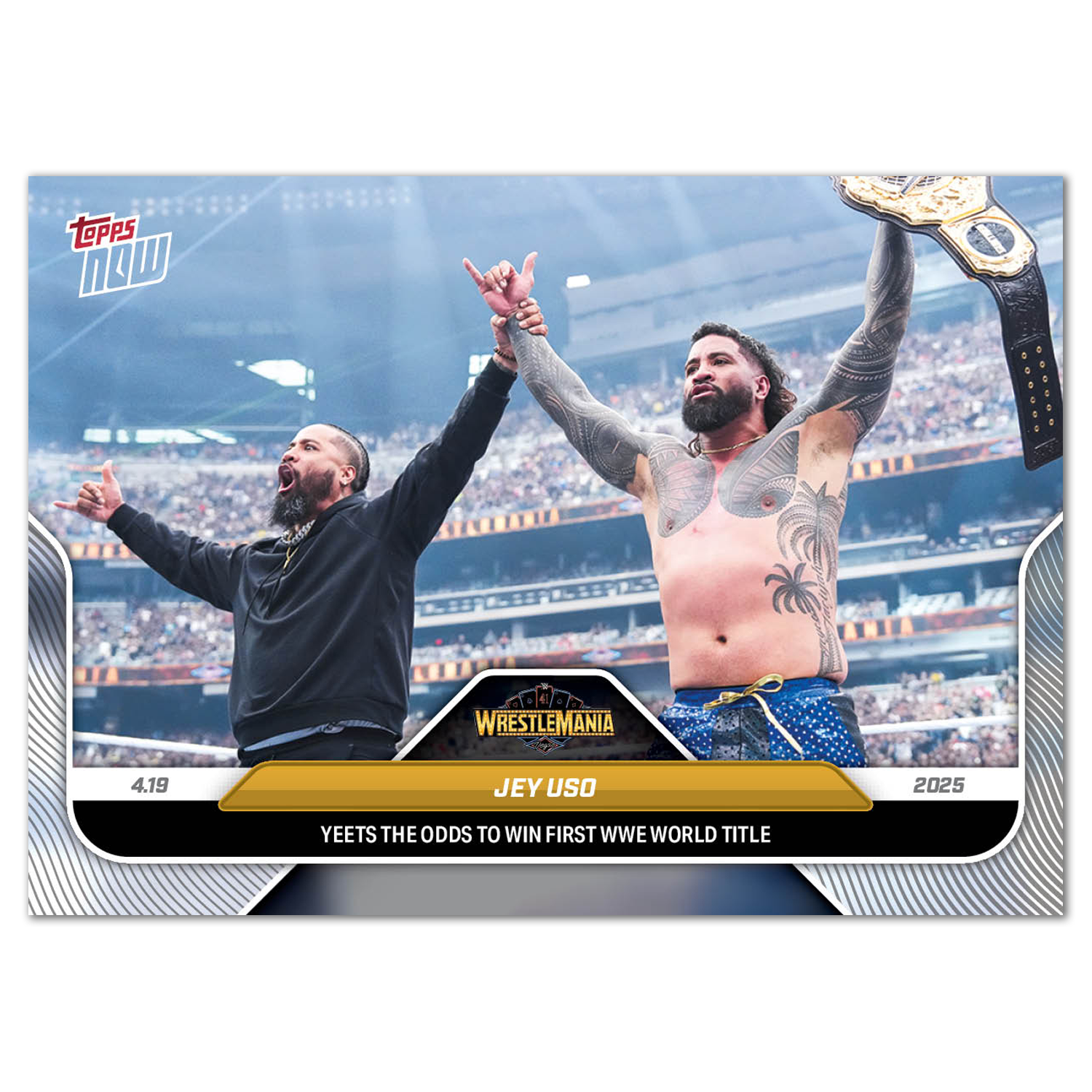Jey Uso - 2025 WWE Topps NOW - Card 38 - LOOK FOR RELICS AND AUTO-RELICS - PR: 6289 - Image 4