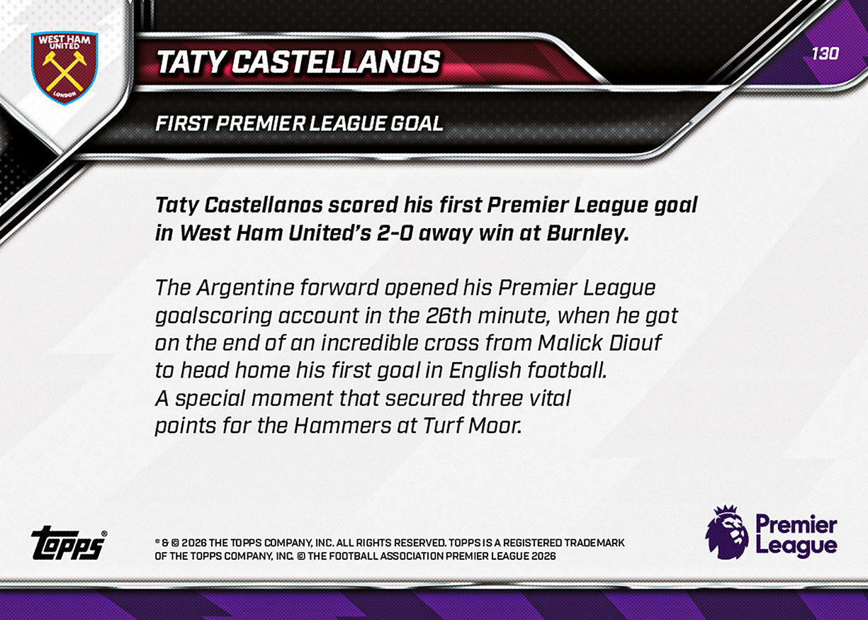 Taty Castellanos - 2025-26 Premier League Topps NOW - Card 130 - PR: 305 - Image 7