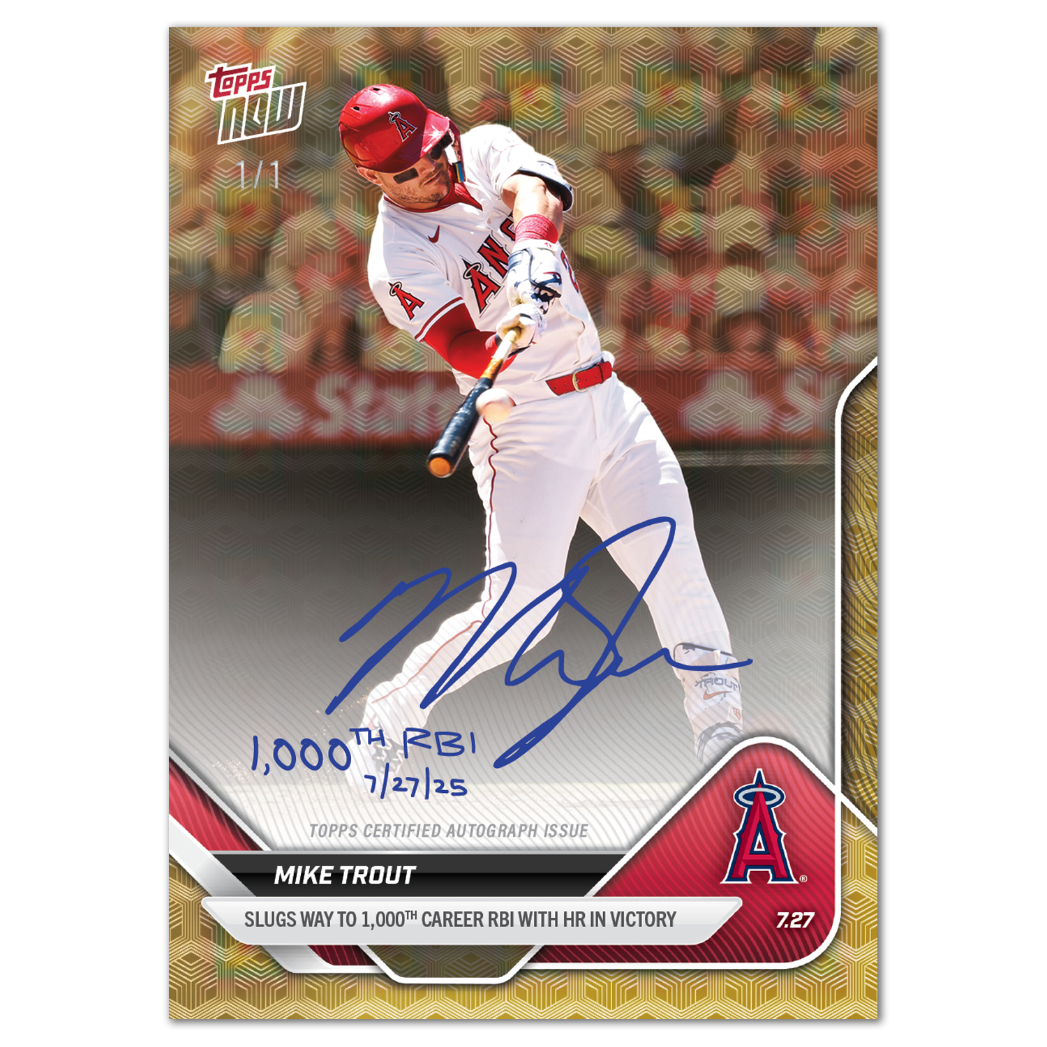 Mike Trout - 2025 MLB Topps NOW - Card 470 - LOOK FOR AUTOS - PR: 3651 - Image 2