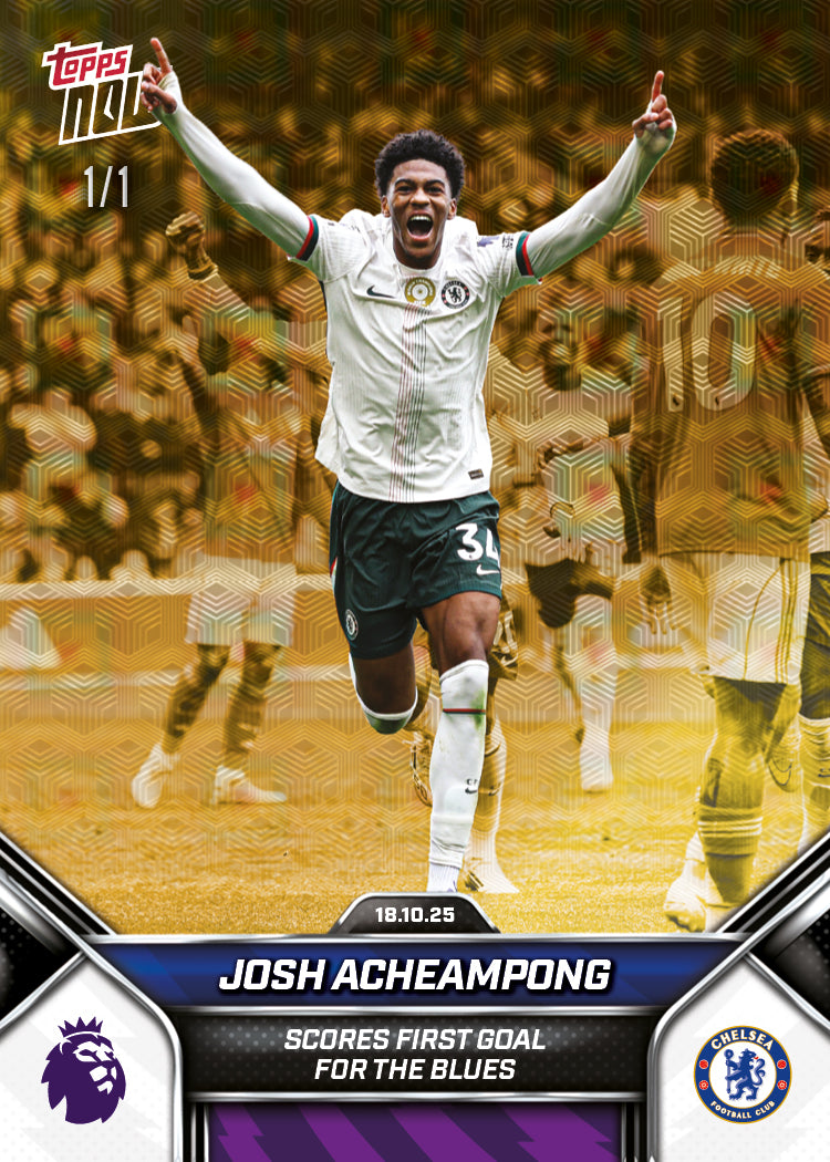 Josh Acheampong - 2025-26 Premier League Topps NOW - Card 35 - PR: 482 - Image 2